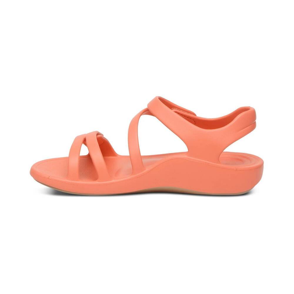 NEW AETREX women's jillian sport sandal in coral